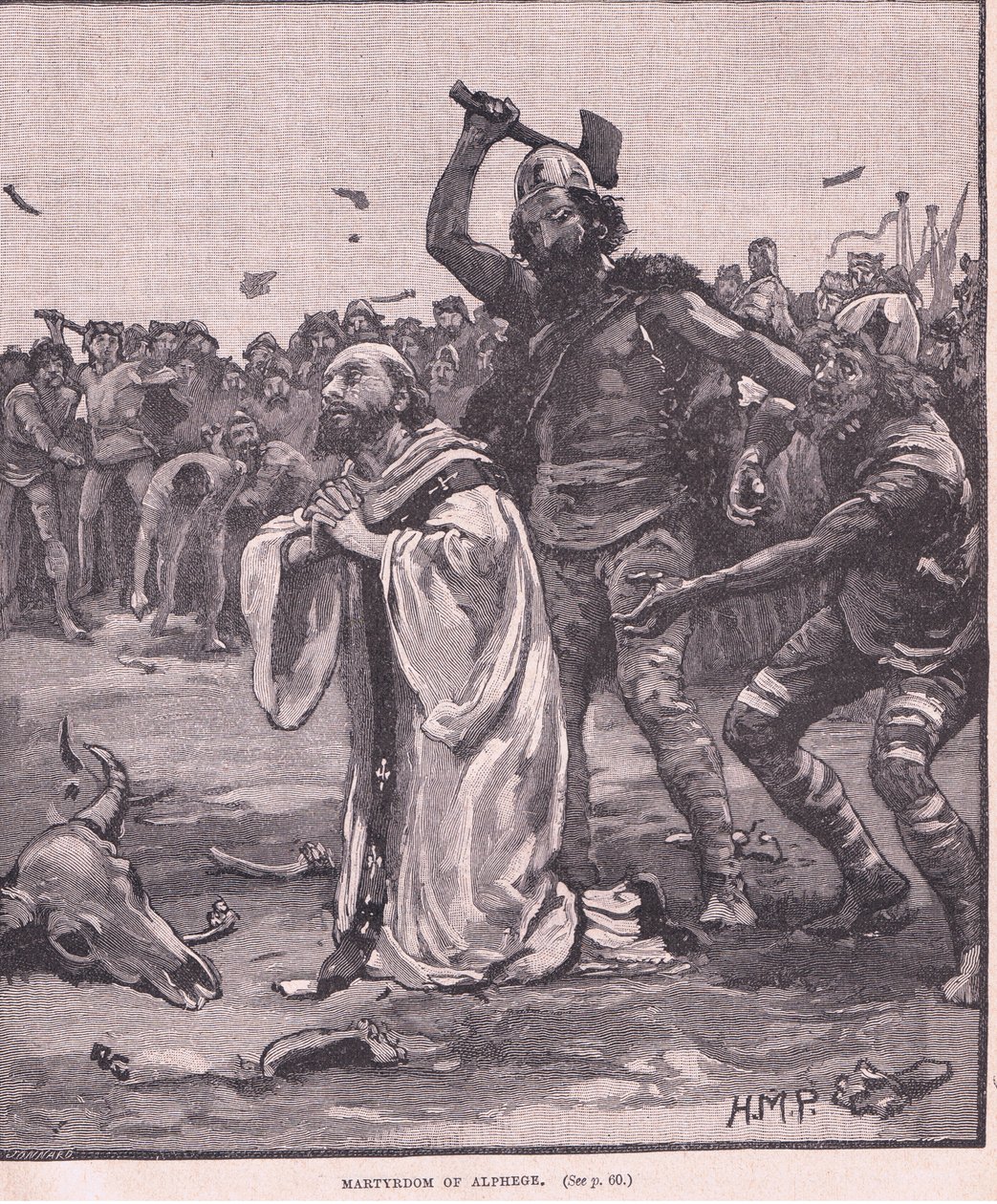 Martyrium av Alphege AD 1012 av Henry Marriott Paget
