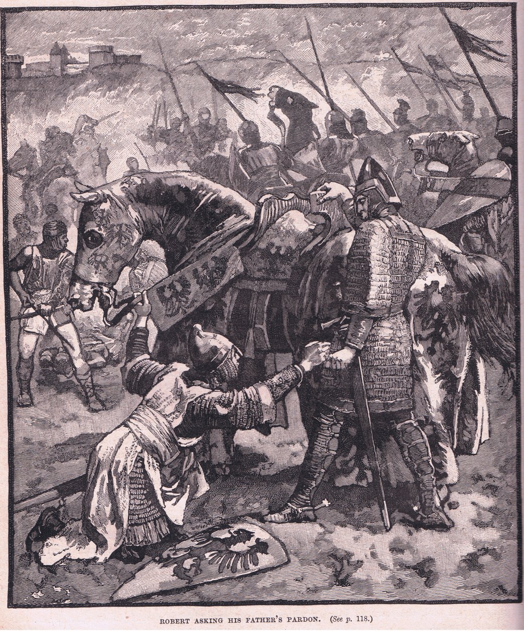 Robert ber farens tilgivelse AD 1087 av Henry Marriott Paget