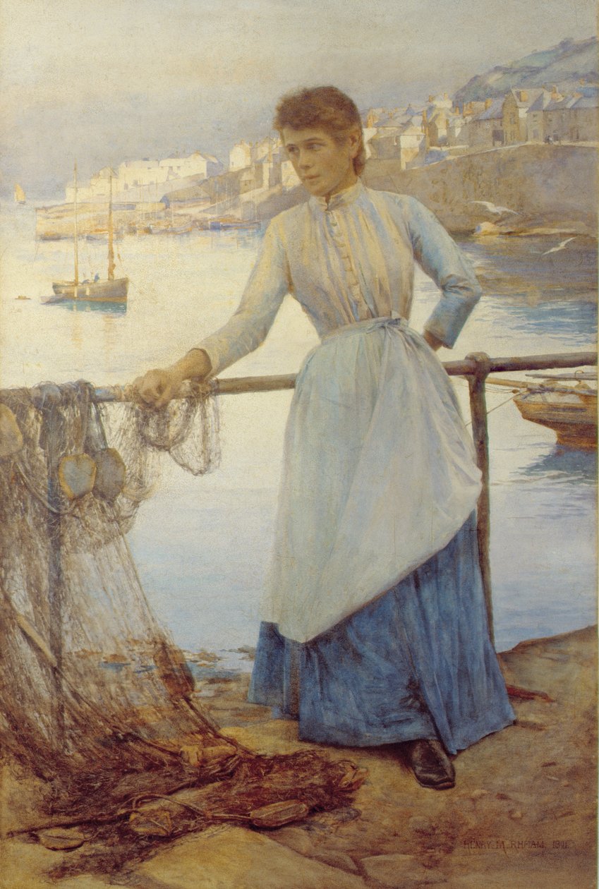 Jente i blått av Henry Meynell Rheam