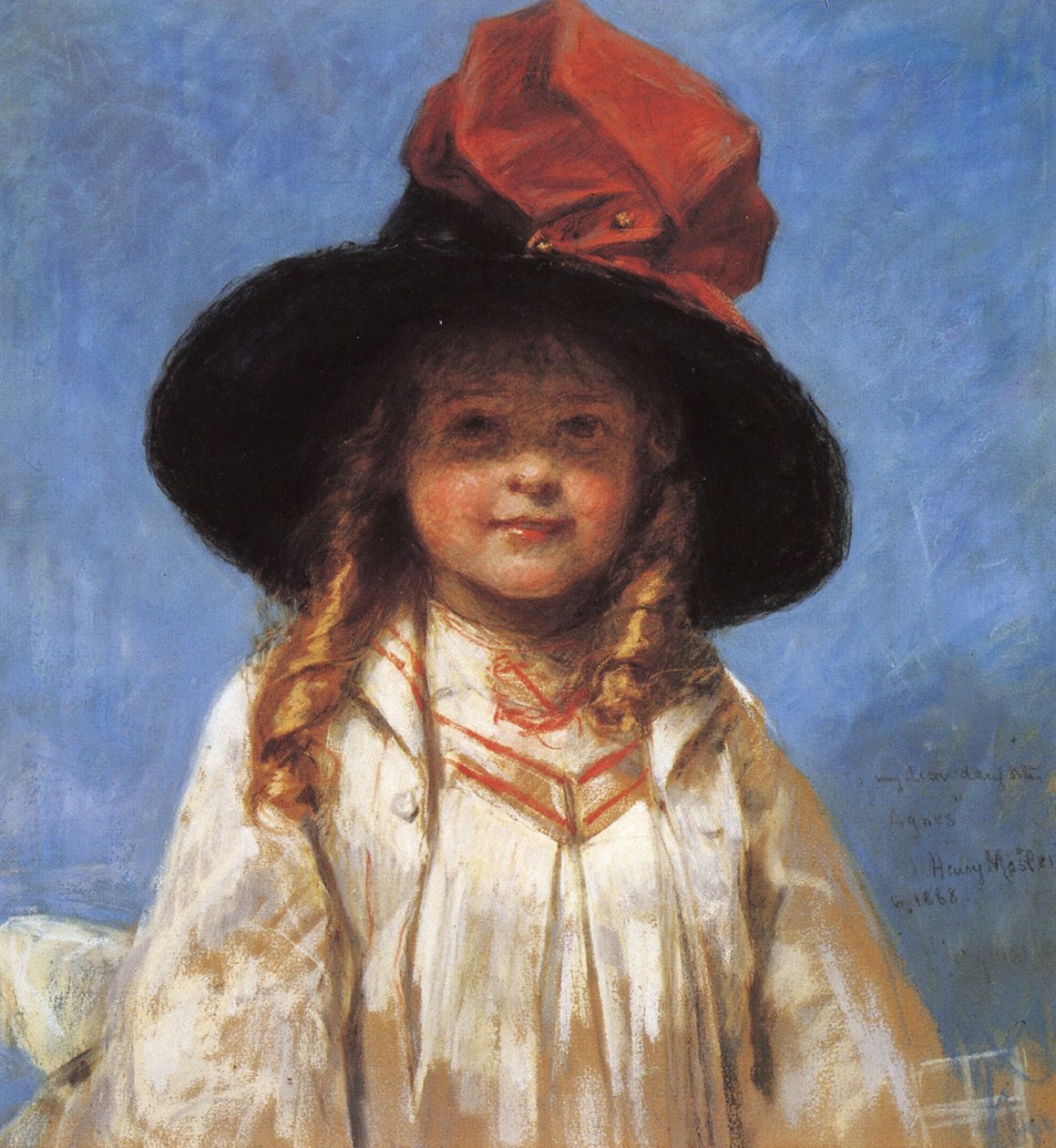 Agnes, 1888 (pastell på papir) av Henry Mosler
