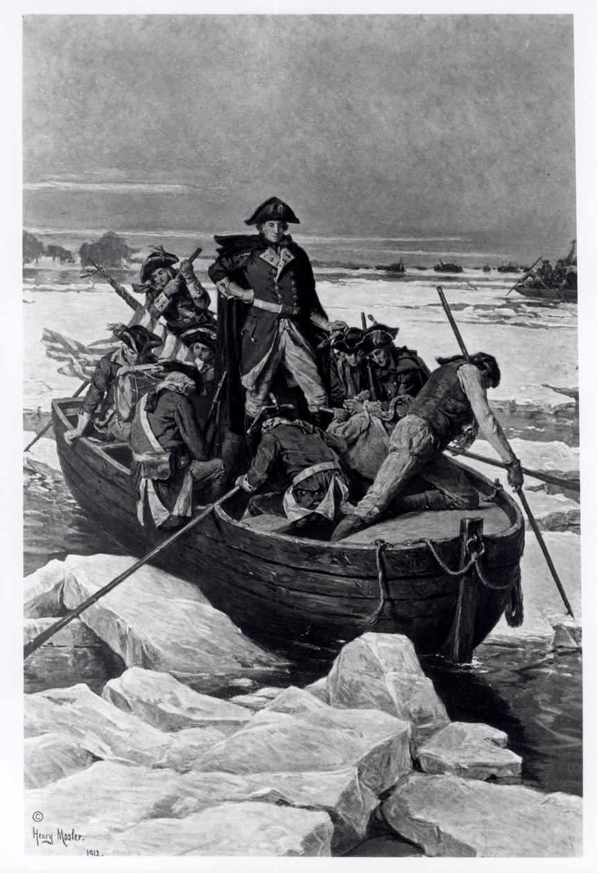 George Washington krysser Delaware-elven av Henry Mosler