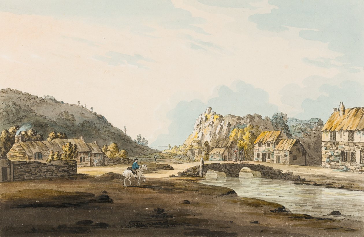 Tolcarne Bridge [Newlyn], ca. 1804 (wc på papir) av Henry Pendarves Tremenheere