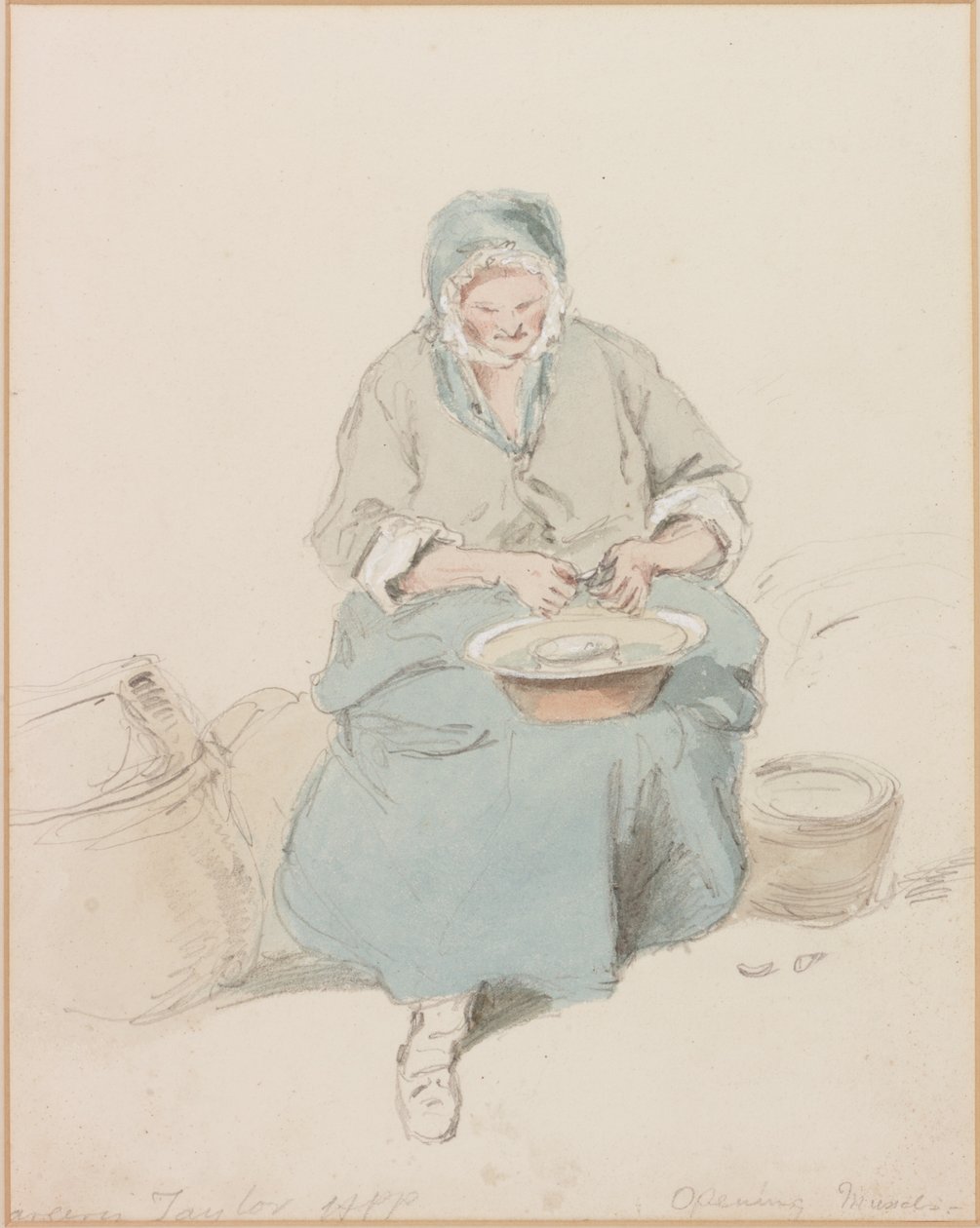 Mrs Taylor Åpningsmuslinger (bc, blyant og wc på papir) av Henry Perlee Parker