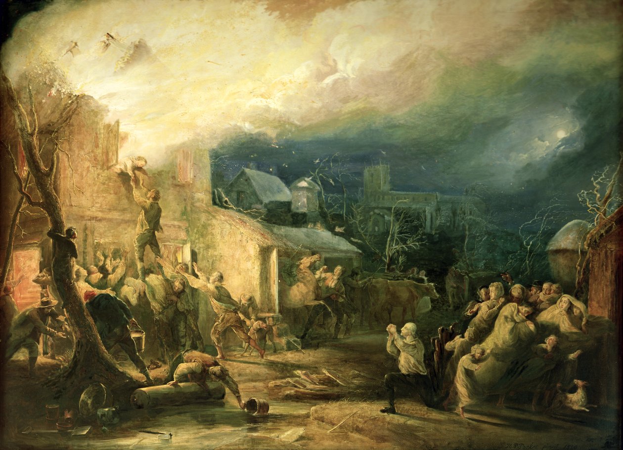 Redningen til John Wesley fra Epworth Rectory Fire, 1840 av Henry Perlee Parker
