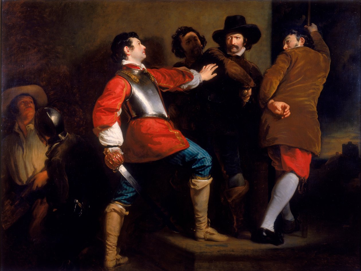 Oppdagelsen av kruttplanen og fangsten av Guy Fawkes, ca. 1823 av Henry Perronet Briggs