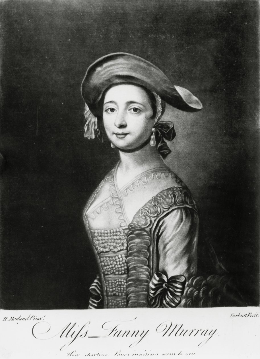 Frøken Fanny Murray, gravert av Corbutt (mezzotint) av Henry Robert Morland