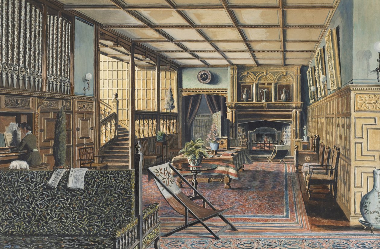 Interiøret i Hall Place, Leigh, nær Tonbridge, Kent av Henry Robert Robertson
