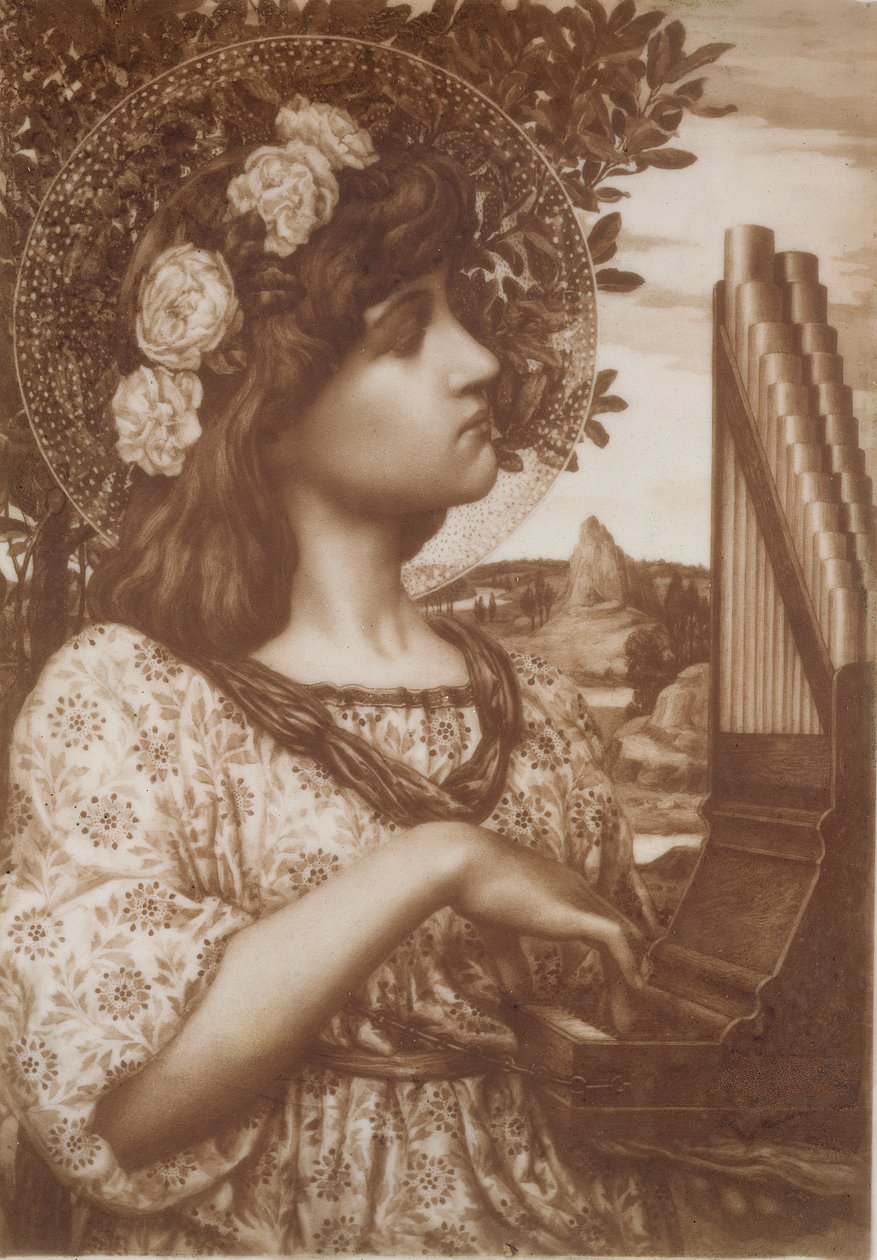 Saint Cecilia, ca. 1885 (olje på opalinglass) av Henry Ryland