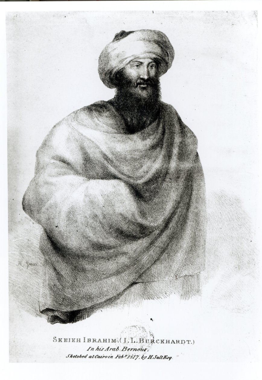 Portrett av Sheikh Ibrahim, eller Johann Ludwig Burckhardt (1784-1817) 1817 av Henry Salt