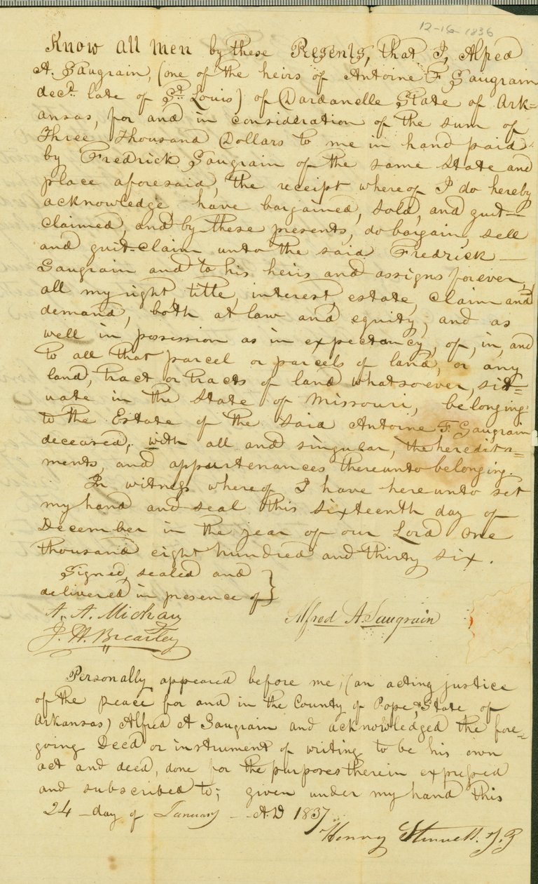 Alfred har solgt landet til broren Frederick for $ 3000 av Henry Stinwell