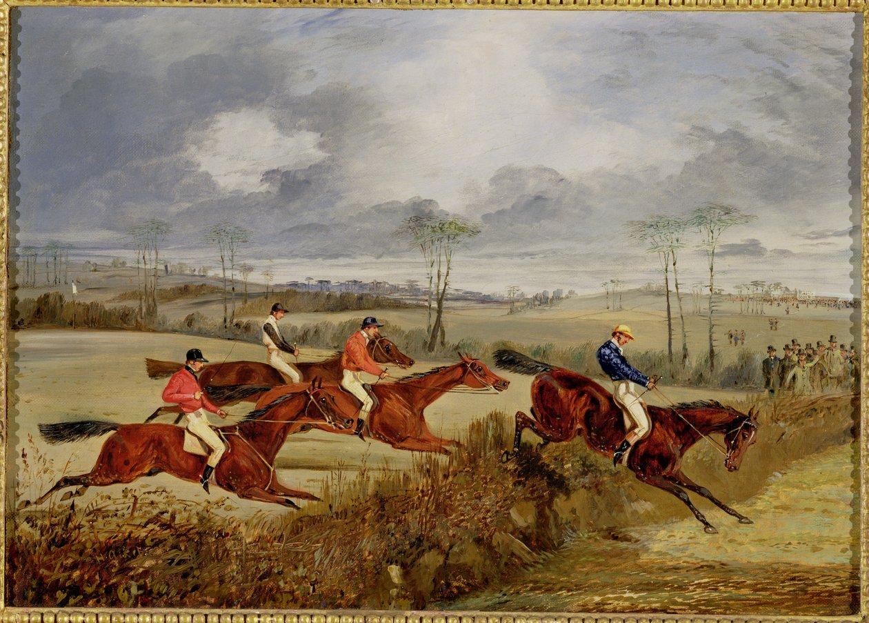 En hindring, nær målgang av Henry Thomas Alken