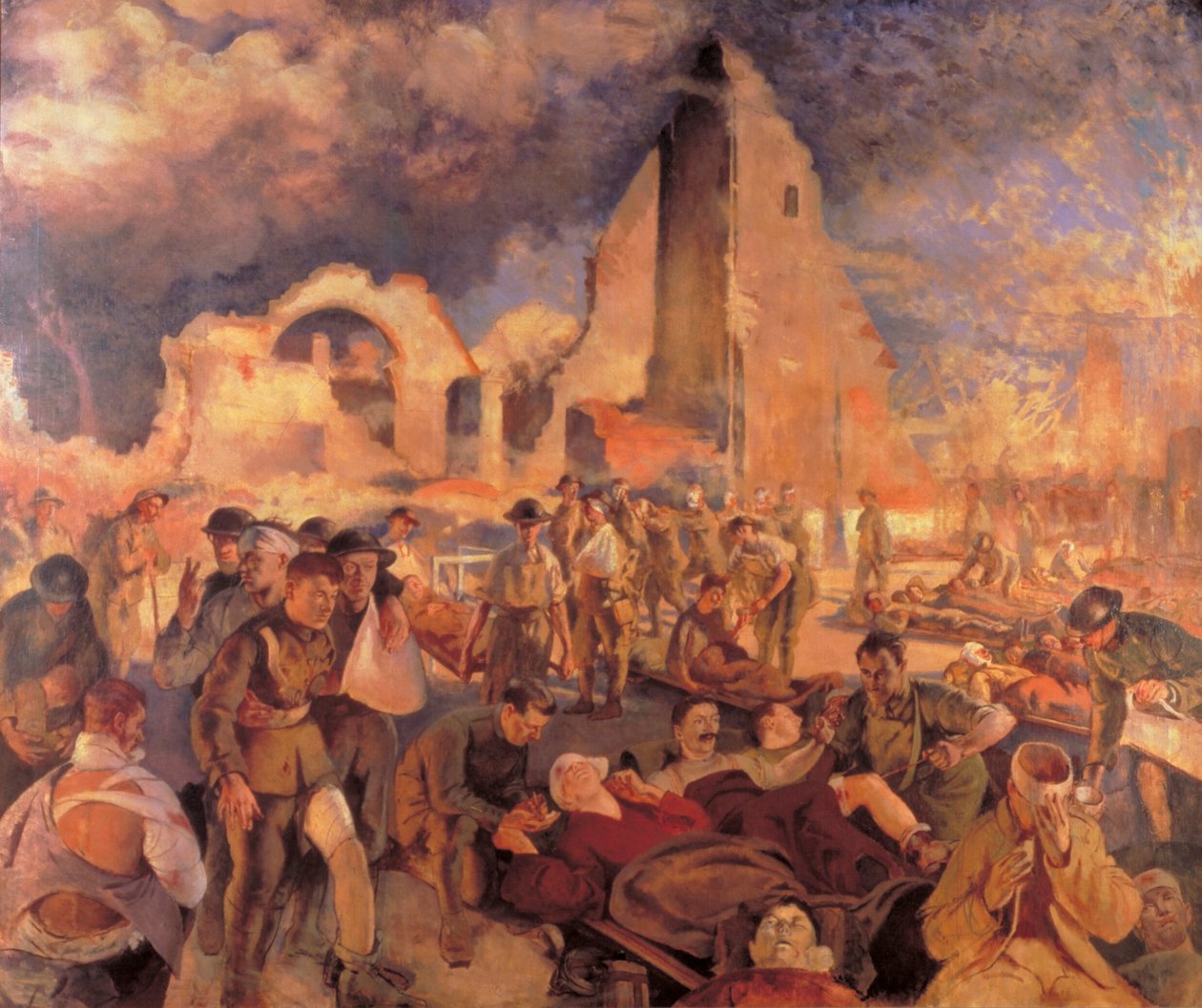 En Advanced Dressing Station i Frankrike, 1918 av Henry Tonks
