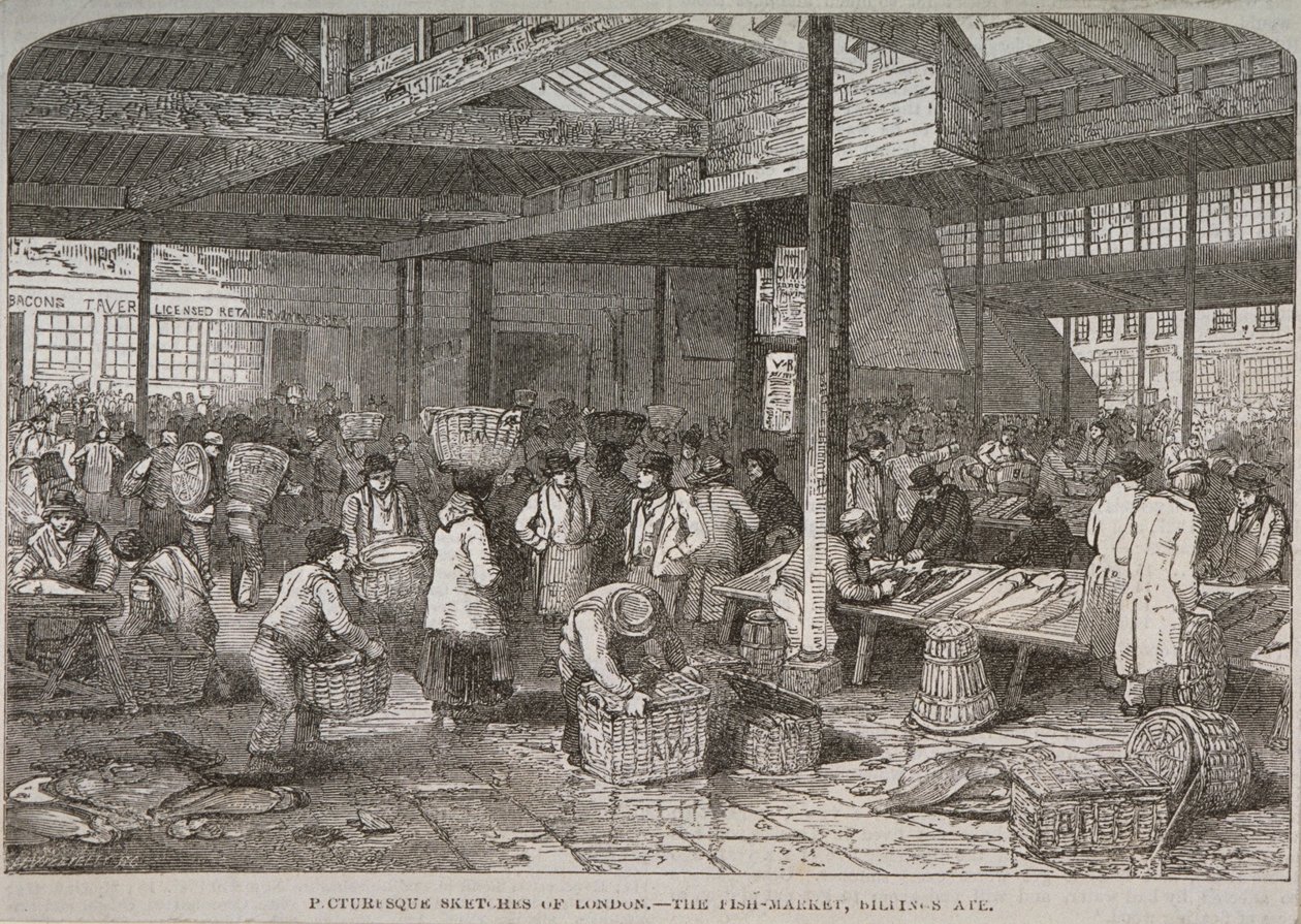 Innvendig utsikt over Billingsgate-markedet, 1849 av Henry Vizetelly