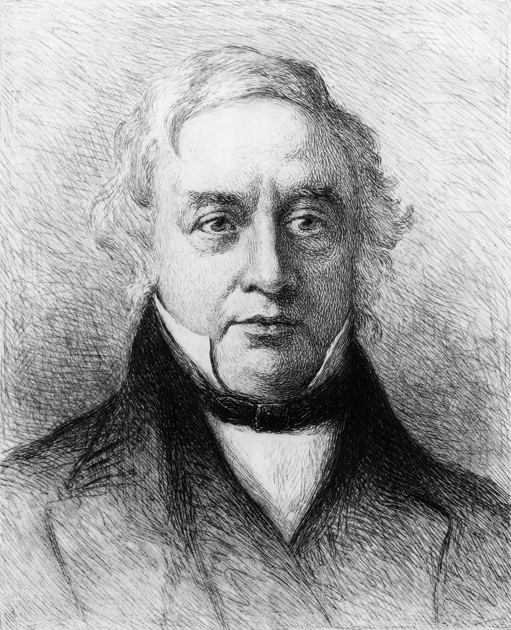 Thomas Love Peacock, tegnet og etset av W.H.W Bicknell, 1910 av Henry Wallis