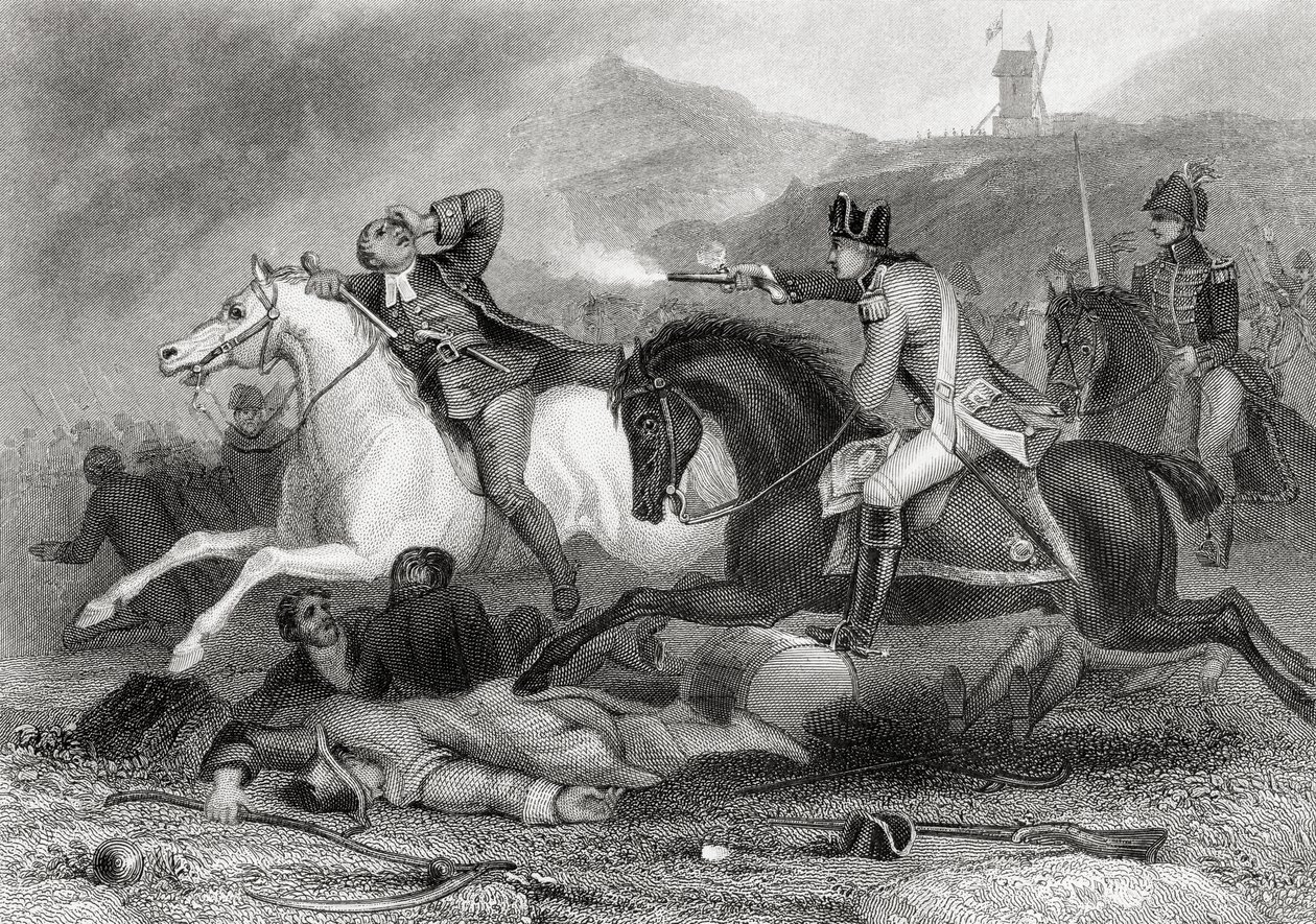 Opprørsleder Father Clinch ble skutt i slaget ved Vinegar Hill, Enniscorthy, County Wexford, Irland i 1798, fra 