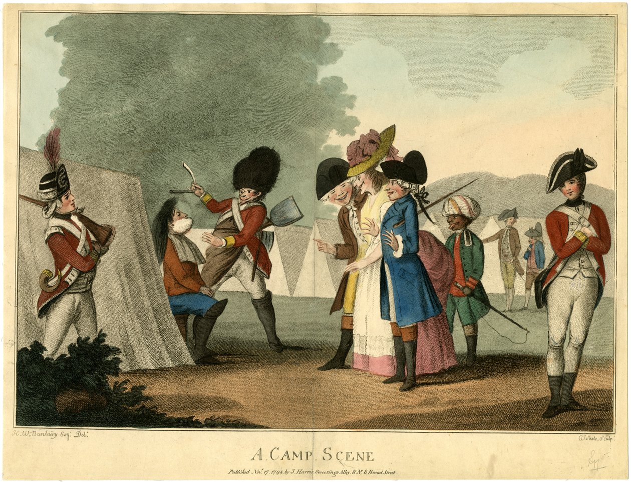 En leirscene, 1794 av Henry William Bunbury