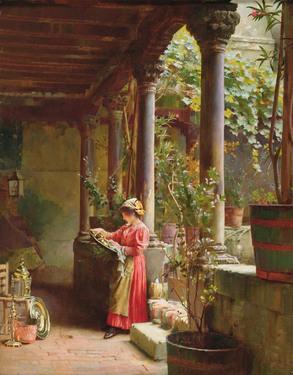 En gårdsplass i Venezia, 1896 av Henry Woods