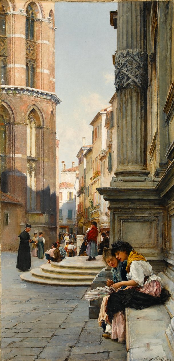 Frari-kirken og San Rocco-skolen, Venezia, 1892 av Henry Woods
