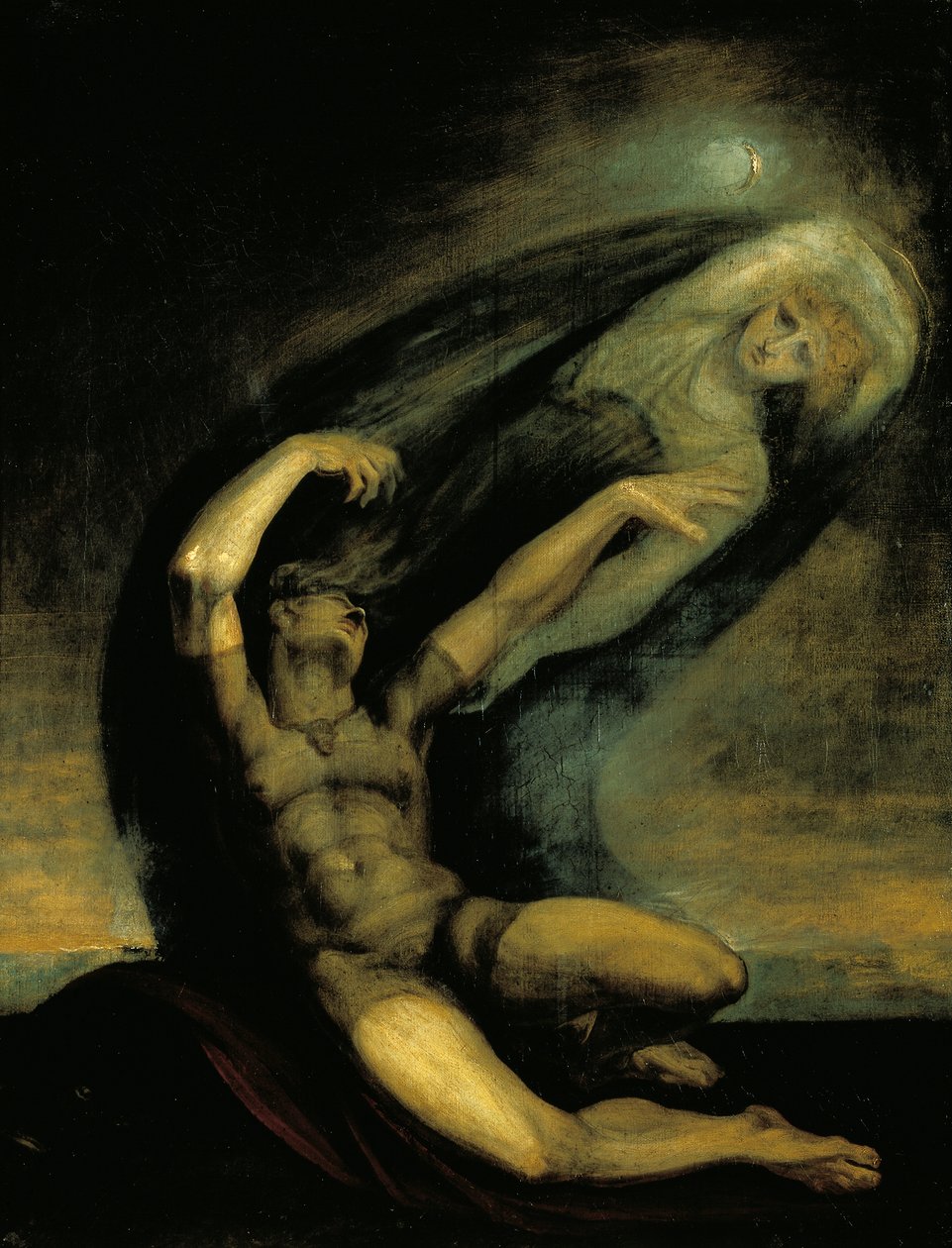 Akilles prøver å gripe skyggen av Patroclus av Johann Heinrich Füssli