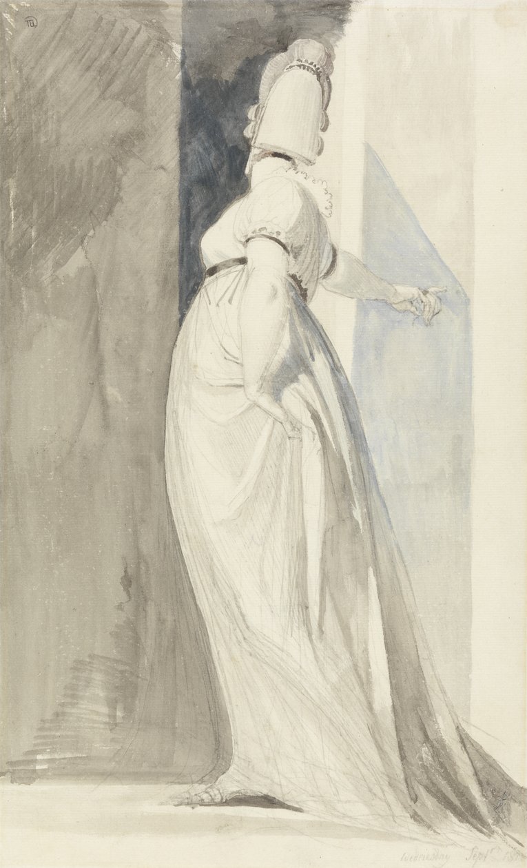 Baksiden av en stående kvinne, kalt fru Fuseli av Henry  Fuseli