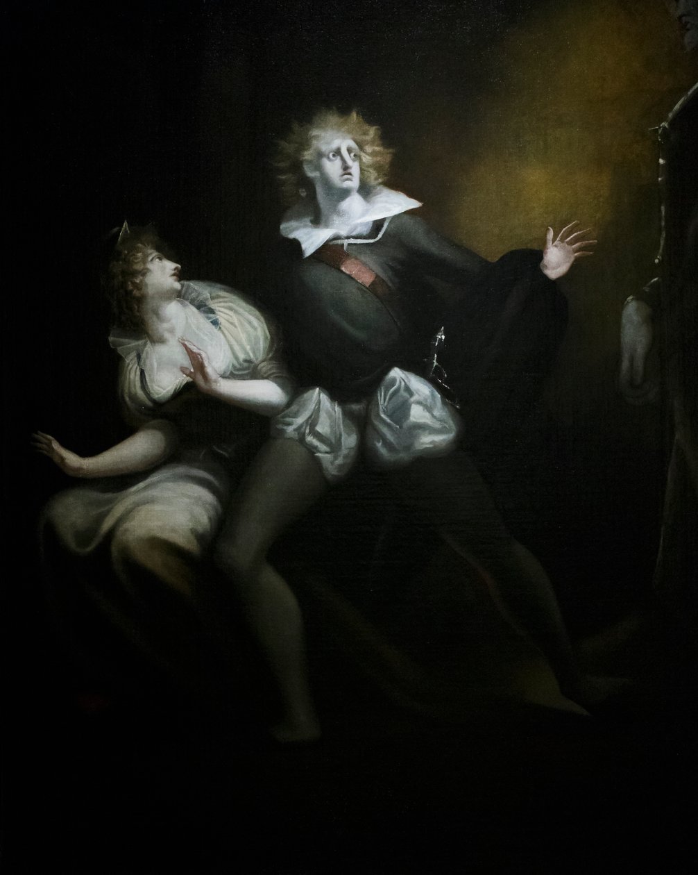 Gertrude, Hamlet og spøkelset til Hamlets far, detalj av Henry (1741 1825) Fuseli
