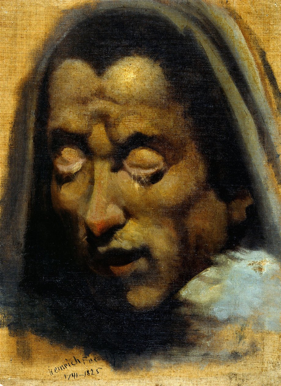 Head of a Damned Soul fra Dantes "Inferno," (verso) av Johann Heinrich Füssli