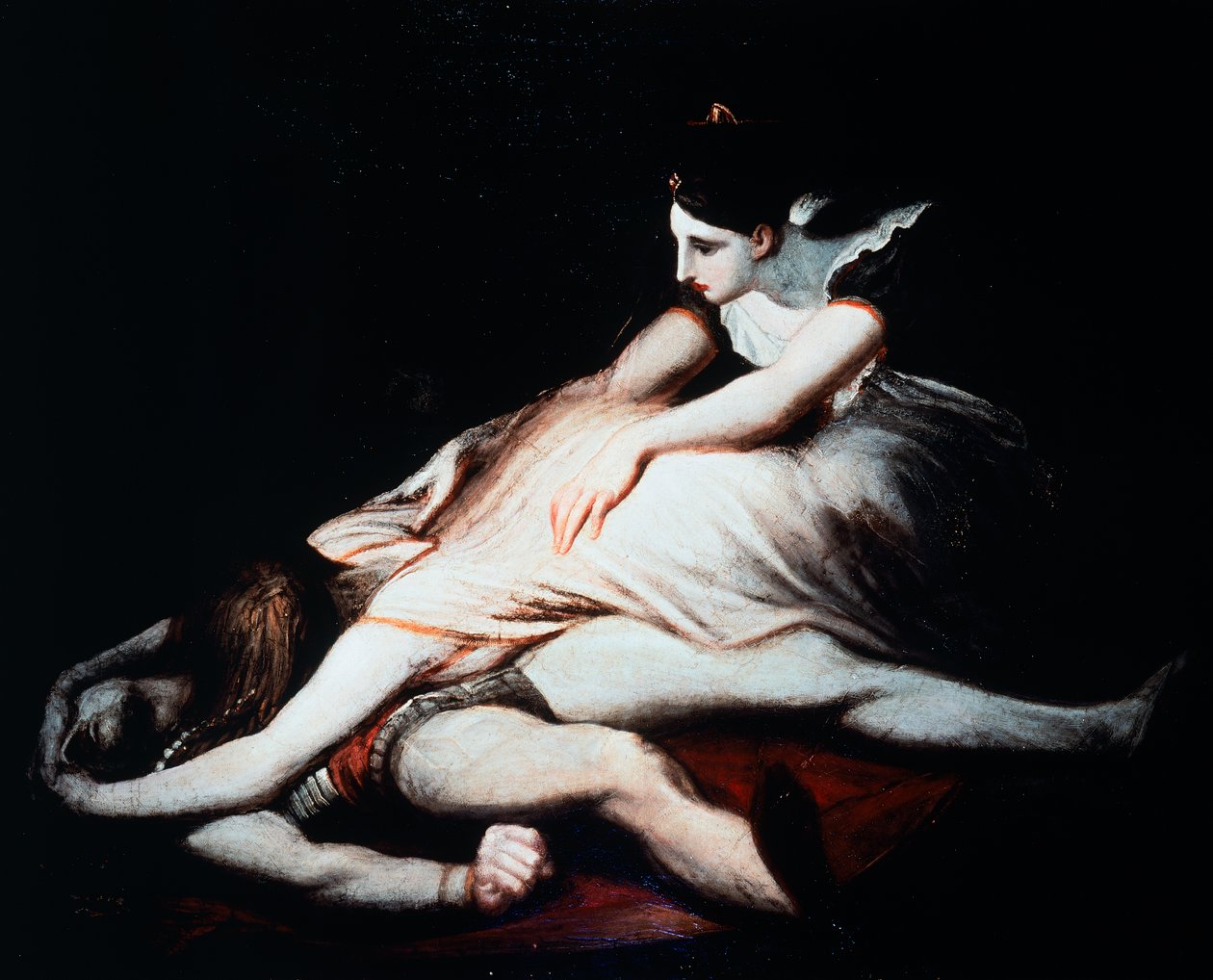 Kriemhild kaster seg over Siegfrieds lik av Johann Heinrich Füssli
