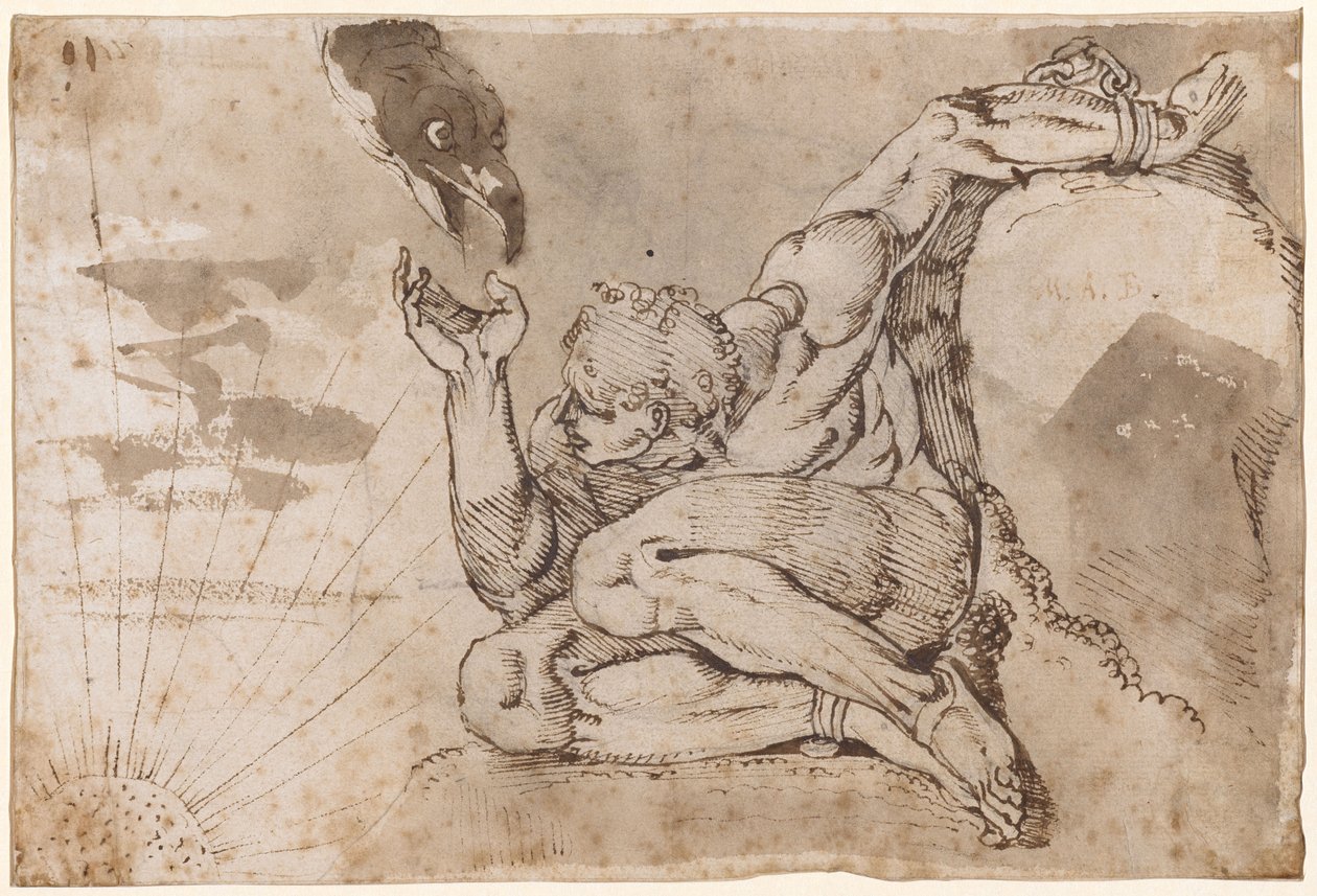 Prometheus (naken mann med 5 poeng gitt) av Henry (1741 1825) Fuseli