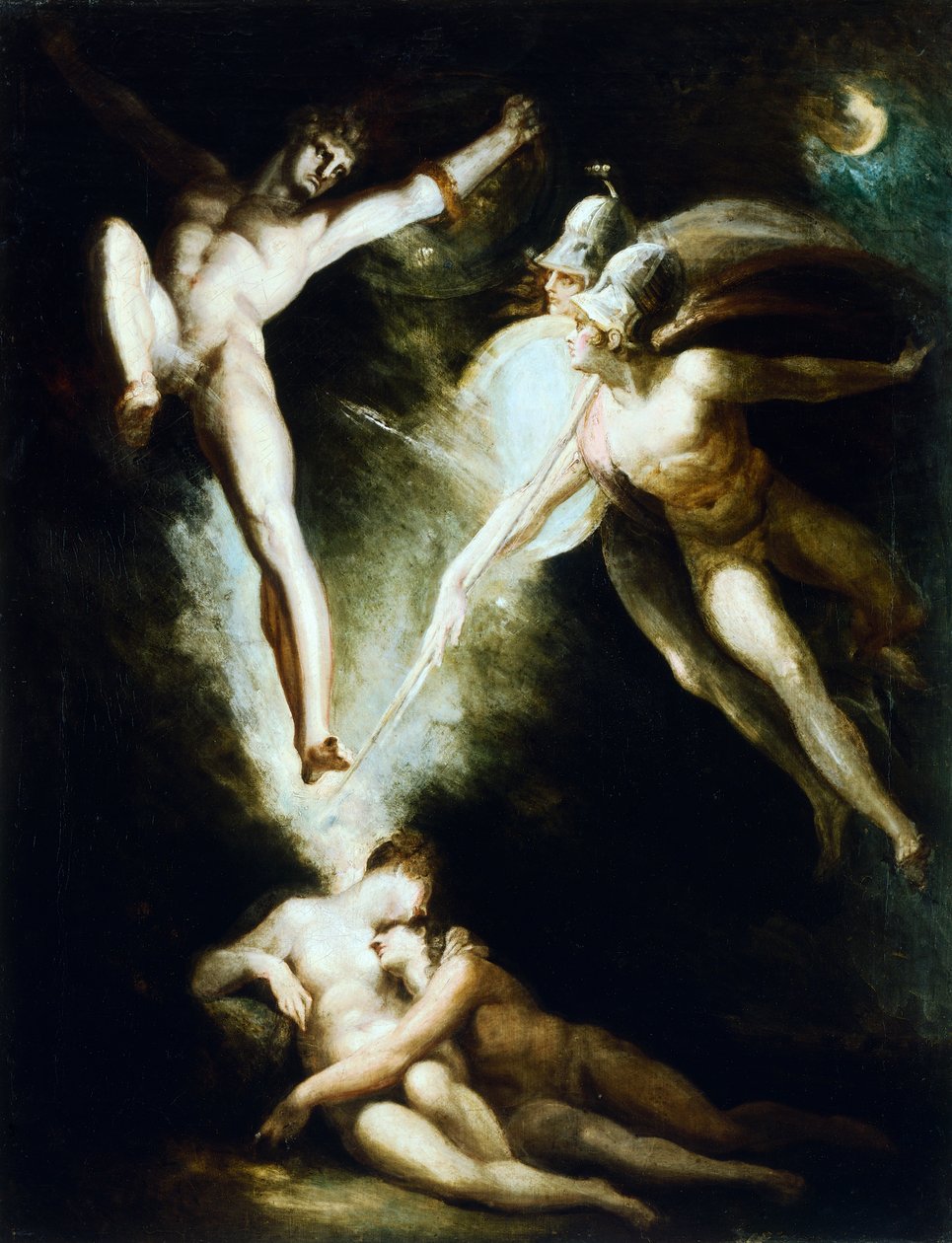 Satan berørt av Ithuriels sverd av Johann Heinrich Fussli (1741-1825) av Johann Heinrich Füssli