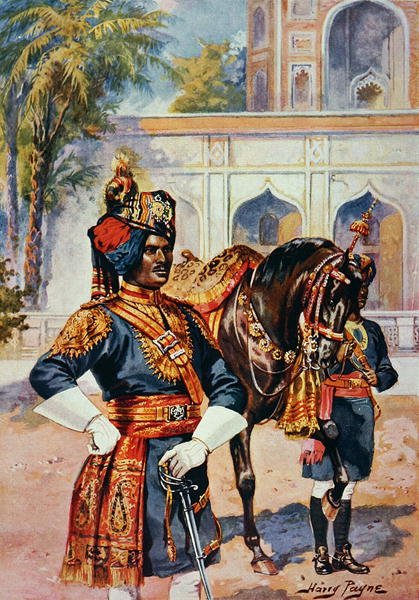 En indisk keiserkadett (farge litho) av Henry Payne
