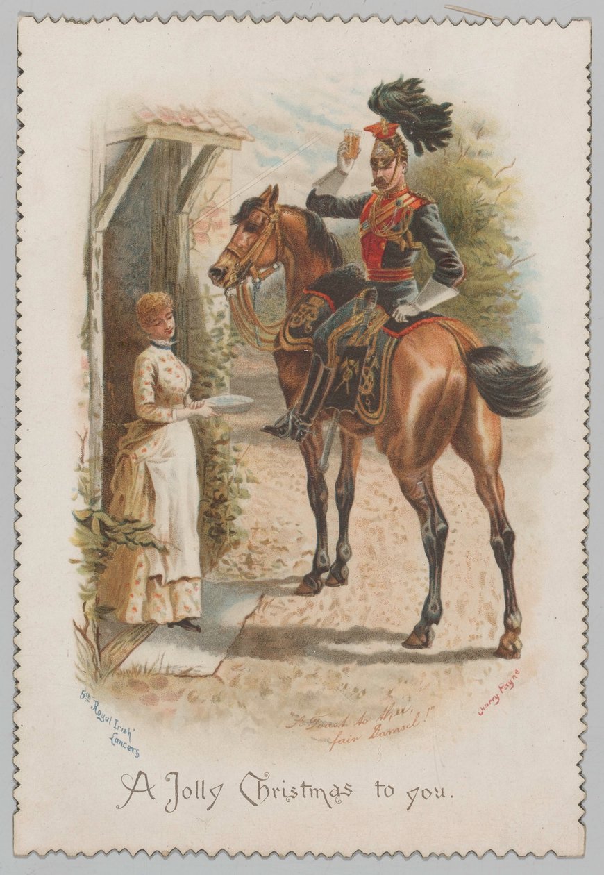 «En skål for deg, skjønne jente! A Jolly Christmas to you’ (julekort) av Henry Payne