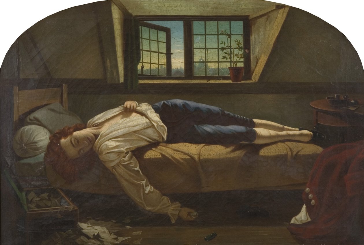 Chattertons død av Henry (after) Wallis