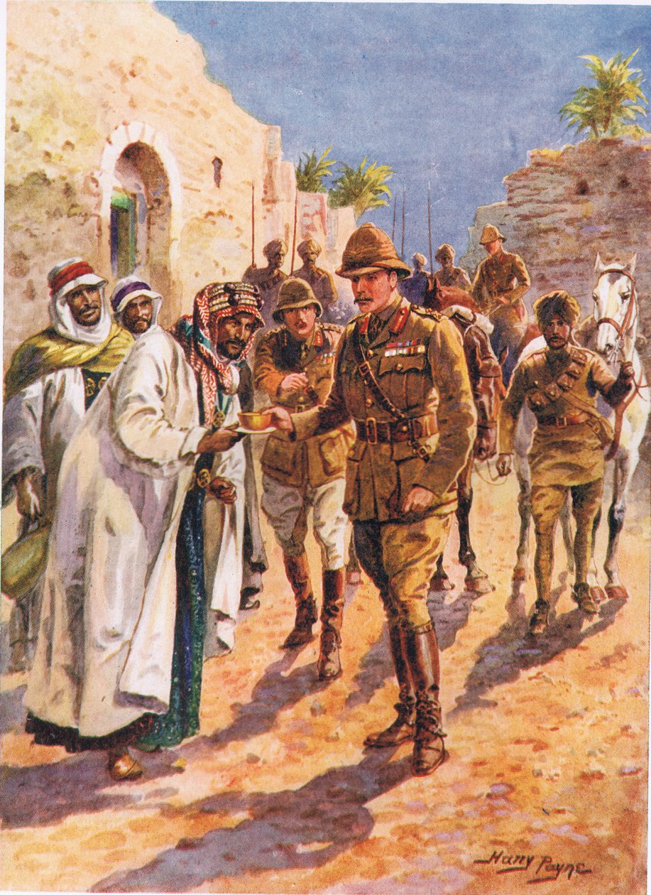 The Arab Sheikhs Hospitality to General Maude, illustrasjon fra Brave Deeds by Brave Men, av C. Sheridan Jones, pub. 1922 av Henry A. 1868 1940 Payne