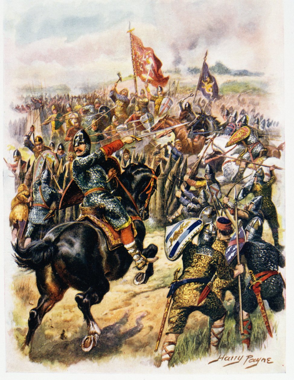 Harolds (ca. 1022-66) Last Stand, illustrasjon fra 