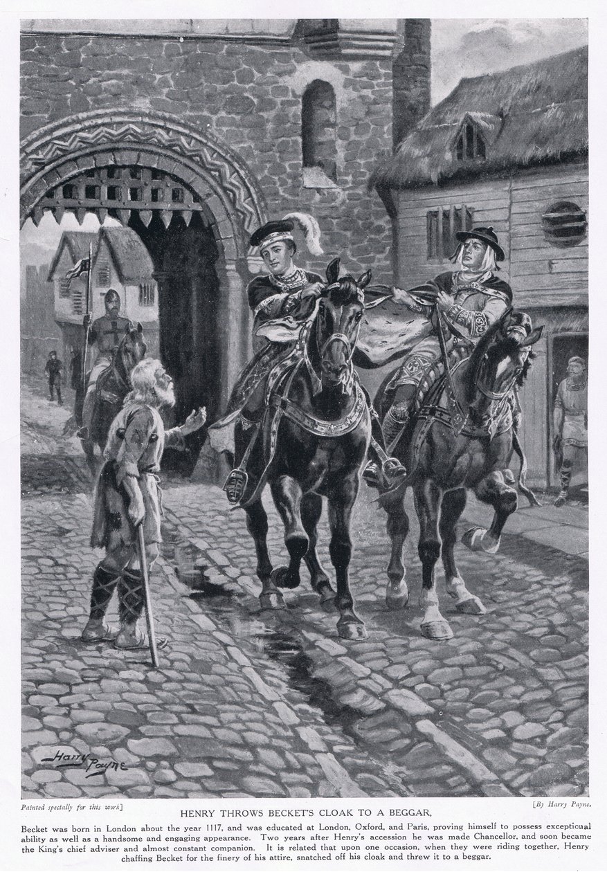 Henry kaster Beckets kappe til en tigger AD1117, 1920-tallet av Henry A. Payne