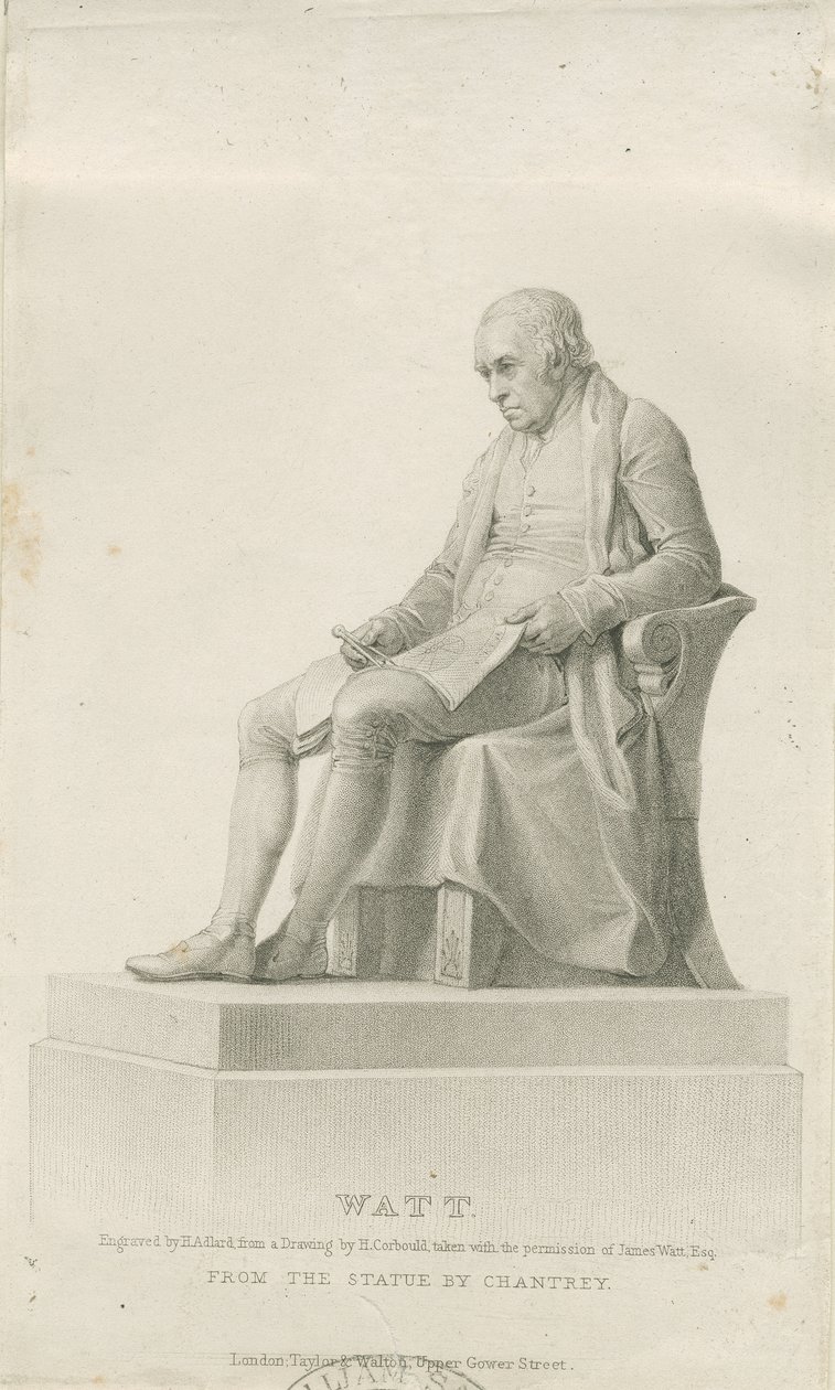 Handsworth - Monument of James Watt: stipple gravering, og [? 1800-tallet] (trykk) av Henry Adlard