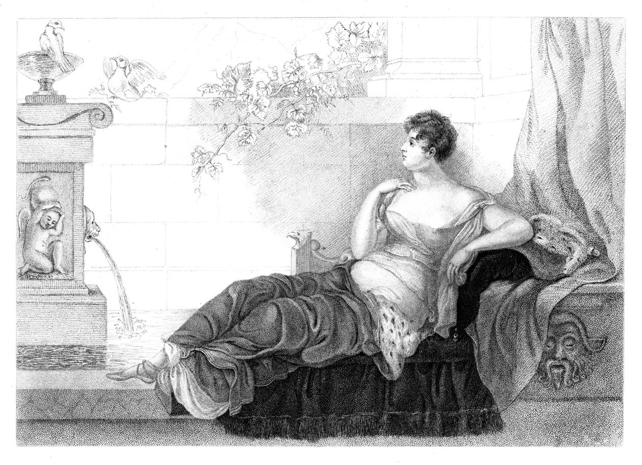Mary Robinson 1757-1800, engelsk poet og romanforfatter, 1830. av Henry Adlard