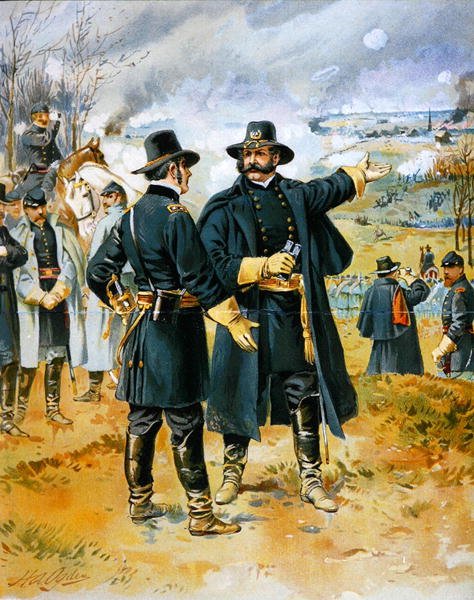 General Burnside (1824–81) i slaget ved Fredericksburg av Henry Alexander (after) Ogden