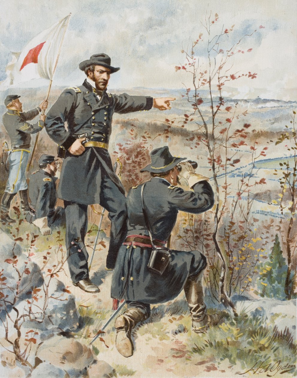 General Sherman ved Kenesaw Mountain under slaget ved Allatoona-passet, 4. oktober av Henry Alexander (after) Ogden