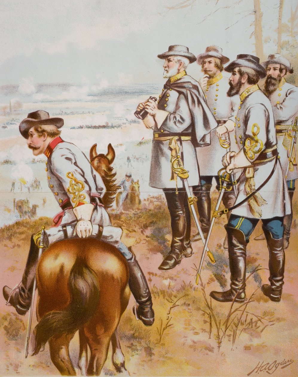 General Robert E. Lee (1807-70) i slaget ved Fredericksburg, 13. desember 1862 av Henry Alexander Ogden