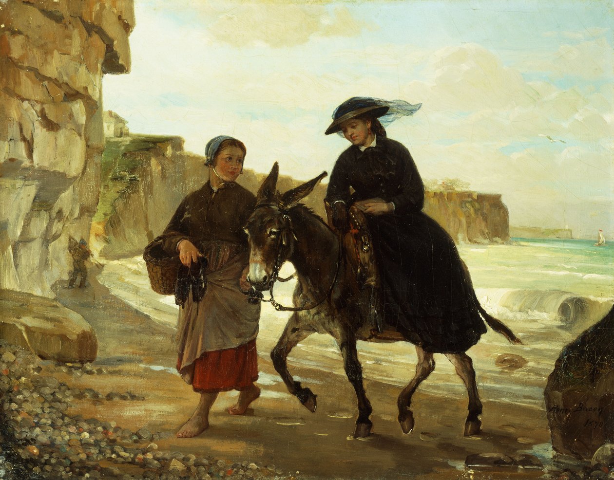 Turisten og fiskerkvinnen, 1870 av Henry Bacon