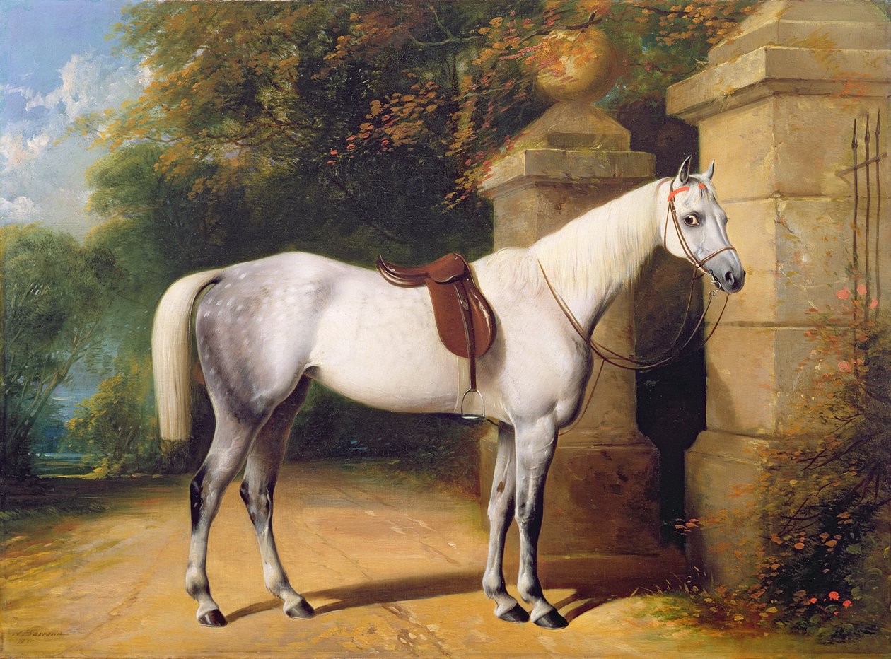 A Grey Horse av Park Gates, 1851 av Henry Barraud