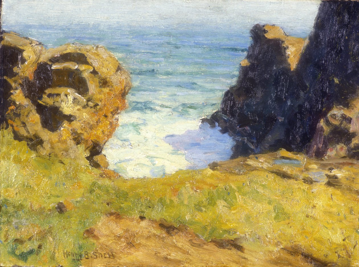Nær St. Ives, Cornwall, ca. 1914 (olje på lerret) av Henry Bayley Snell