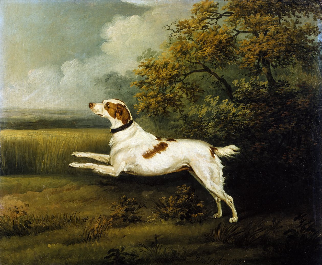 En Springer Spaniel i et landskap av Henry Bernard Chalon