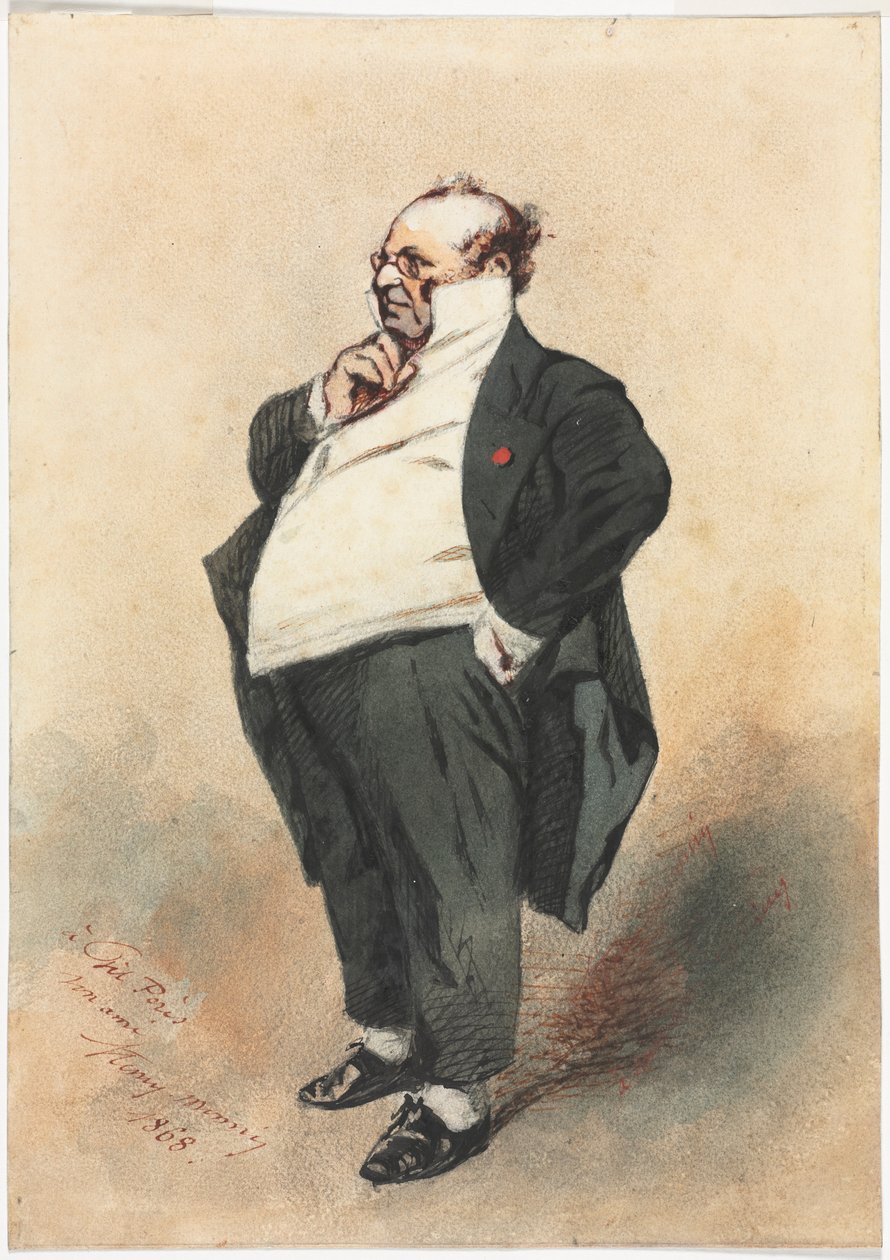 Joseph Prudhomme stående, 1868. av Henry Bonaventure Monnier