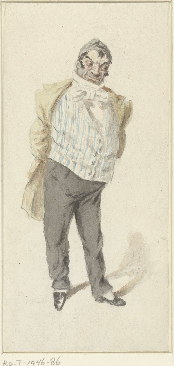 Karikatur av en stående herre av Henry Bonaventure Monnier