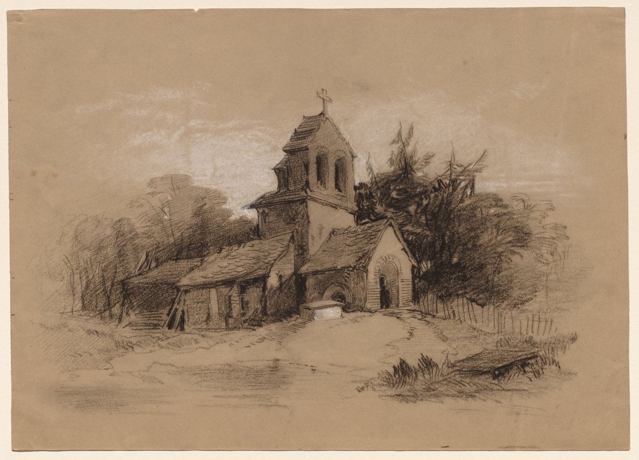 Kirke i et landskap av Henry Bright