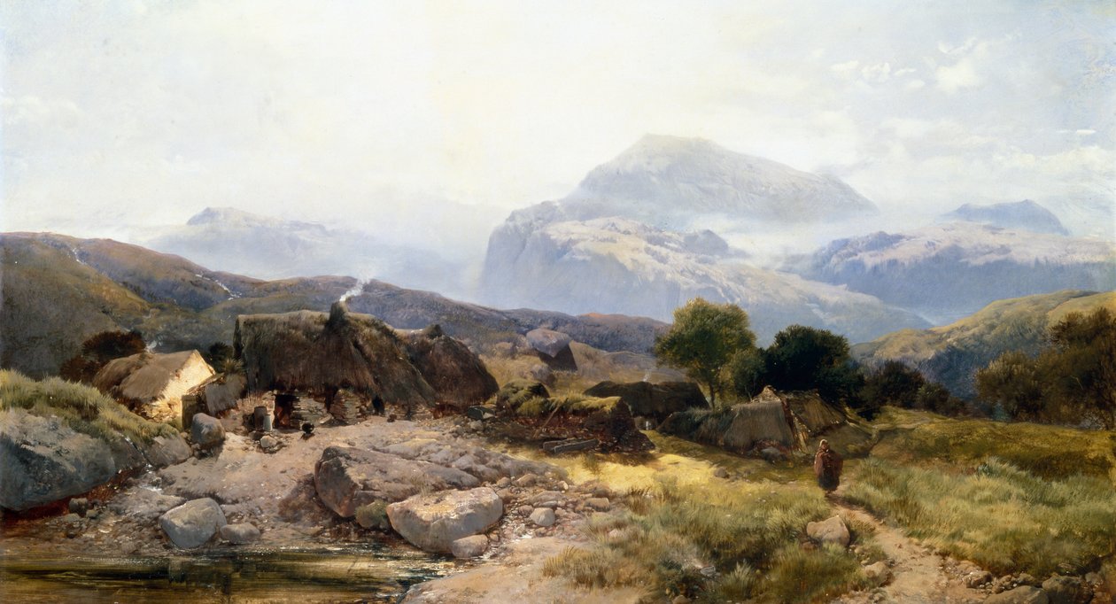 In the Welsh Hills (olje på lerret) av Henry Bright