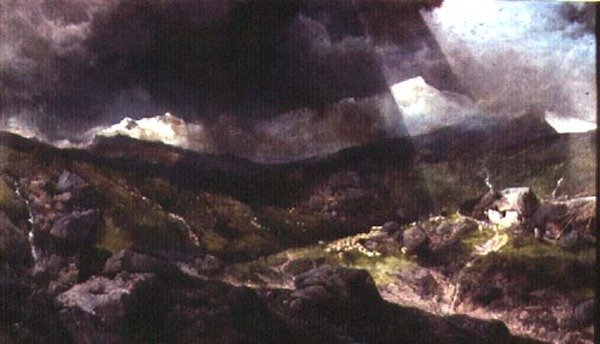 Walisisk fjellscene av Henry Bright