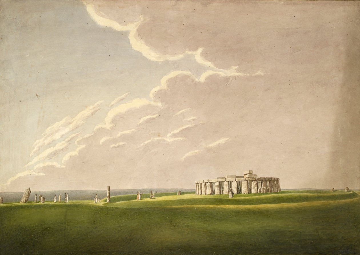 The Grand Antediluvian Temple of Stonehenge: i sin opprinnelige tilstand fra nord, 1824-1839 av Henry Browne